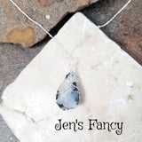 Raw Moonstone Necklace Rough Cut Sterling Silver Wire Wrapped