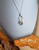 Iolite & Moonstone Gemstone Infinity Necklace Sterling Silver