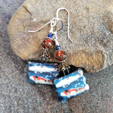 Koi Fish Porcelain Art Earrings Sterling Silver