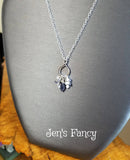 Iolite & Moonstone Gemstone Infinity Necklace Sterling Silver