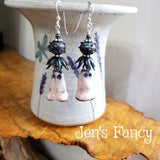 Unique Halloween Ghost Earrings Porcelain Sterling Silver
