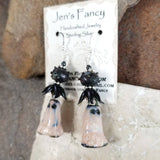 Unique Halloween Ghost Earrings Porcelain Sterling Silver