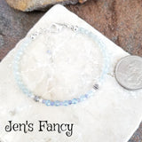 Aquamarine Gemstone Bracelet Sterling Silver