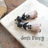 Unique Halloween Ghost Earrings Porcelain Sterling Silver