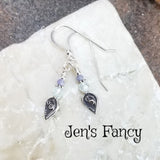 Aquamarine Gemstone Earrings Bali Sterling Silver