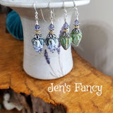 Rosebud Floral Earrings Sterling Silver & Vermeil with Iolite