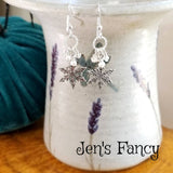 Snowflake Earrings Sterling Silver, Winter Earrings Jewelry