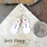 Snowman Earrings Sterling Silver Christmas Winter Jewelry