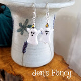 Halloween Ghost Earrings Sterling Silver