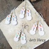 Snowman Earrings Sterling Silver Christmas Winter Jewelry