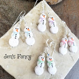 Snowman Earrings Sterling Silver Christmas Winter Jewelry