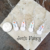 Snowman Winter Necklace Sterling Silver
