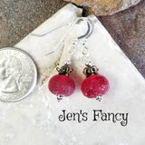 Currant Christmas Earrings Sterling Silver Art Glass
