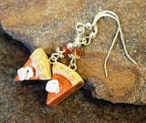 Pumpkin Pie Earrings Sterling Silver Fall Autumn Thanksgiving Jewelry