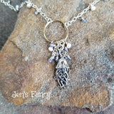 Jellyfish Beach Necklace Sterling Silver Iolite & Pearl