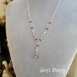 Labradorit Leaf Necklace Garnet & Moonstone Lariat Sterling Silver