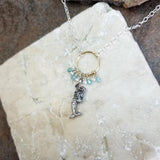 Mermaid Beach Necklace Sterling Silver Apatite & Pearl