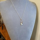 Moonstone Leaf Necklace Rose Gold & Sterling Silver