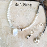Moonstone Leaf Gemstone Necklace Karen Hill Tribe Fine Silver