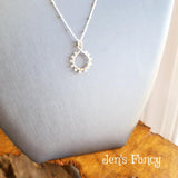 Moonstone Gemstone Necklace Sterling Silver Wire Wrapped Rose Gold Infinity
