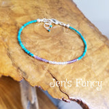 Natural Turquoise Layering Bracelet Amethyst & Moonstone Minimalist