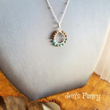 Natural Turquoise Necklace Sterling Silver Wire Wrapped