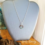 Natural Turquoise Necklace Sterling Silver Wire Wrapped