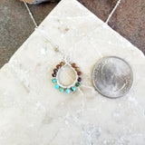 Natural Turquoise Necklace Sterling Silver Wire Wrapped
