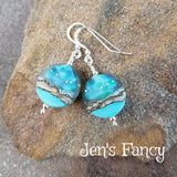 Ocean Beach Earrings Lampwork Art Glass Sterling Silver