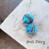 Ocean Beach Earrings Lampwork Art Glass Sterling Silver
