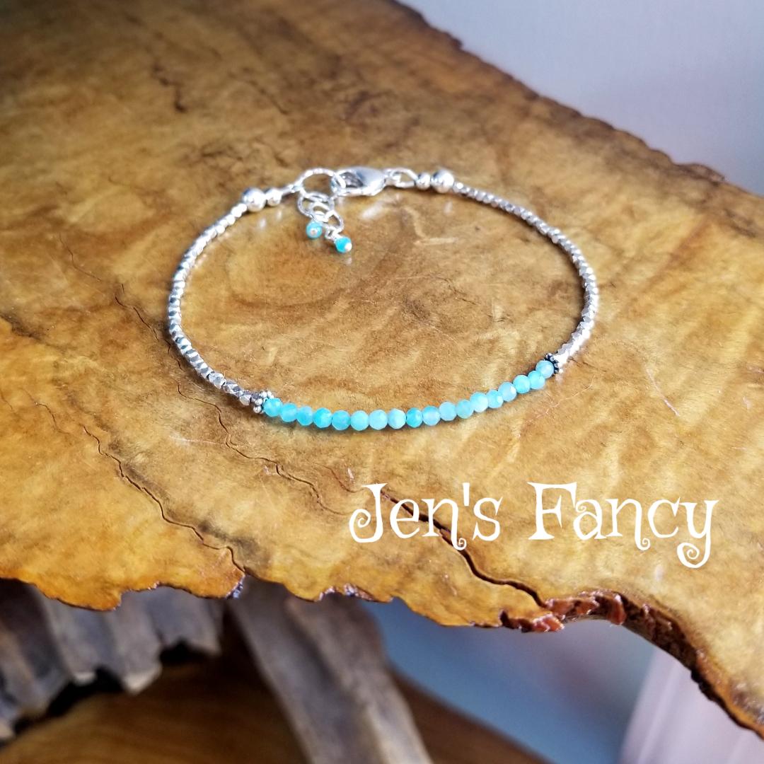Peruvian Amazonite Bracelet Karen Hill Tribe Pure Silver Jen s Fancy