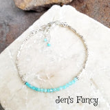Peruvian Amazonite Bracelet Karen Hill Tribe Pure Silver