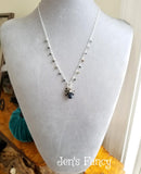 Pietersite Gemstone Drop Necklace Sterling Silver Wire Wrapped Jewelry