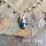 Pietersite Gemstone Drop Necklace Sterling Silver Wire Wrapped Jewelry