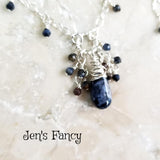 Pietersite Gemstone Drop Necklace Sterling Silver Wire Wrapped Jewelry