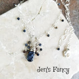 Pietersite Gemstone Drop Necklace Sterling Silver Wire Wrapped Jewelry