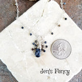 Pietersite Gemstone Drop Necklace Sterling Silver Wire Wrapped Jewelry