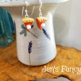 Pumpkin Pie Earrings Sterling Silver Fall Autumn Thanksgiving Jewelry