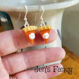 Pumpkin Pie Earrings Sterling Silver Fall Autumn Thanksgiving Jewelry