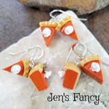 Pumpkin Pie Earrings Sterling Silver Fall Autumn Thanksgiving Jewelry
