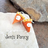 Pumpkin Pie Earrings Sterling Silver Fall Autumn Thanksgiving Jewelry