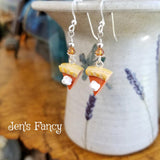 Pumpkin Pie Earrings Sterling Silver Fall Autumn Thanksgiving Jewelry