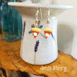 Pumpkin Pie Earrings Sterling Silver Fall Autumn Thanksgiving Jewelry
