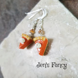 Pumpkin Pie Earrings Sterling Silver Fall Autumn Thanksgiving Jewelry