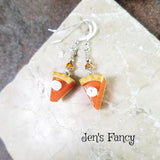 Pumpkin Pie Earrings Sterling Silver Fall Autumn Thanksgiving Jewelry