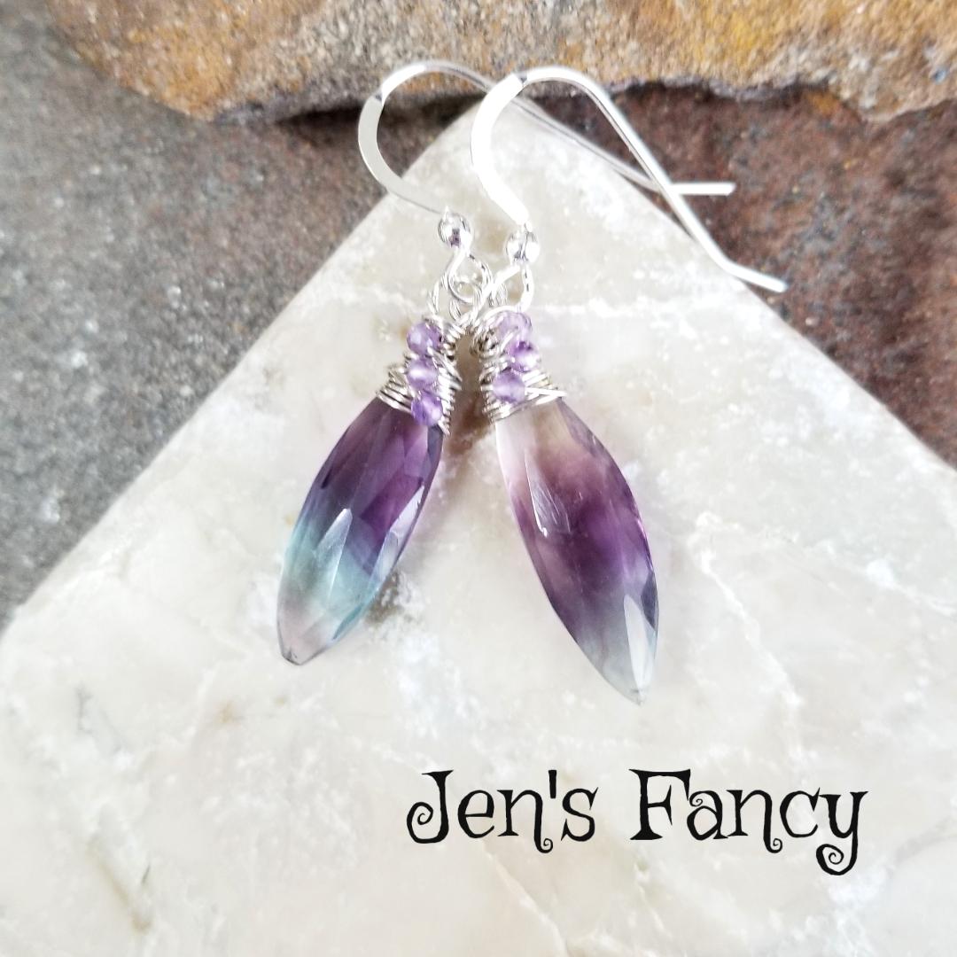 Rainbow sales fluorite earrings