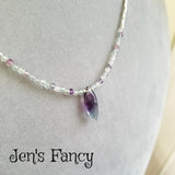 Fluorite Gemstone Necklace Karen Hill Tribe Fine Silver