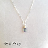 Rainbow Fluorite Necklace Sterling Silver