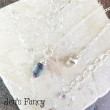 Rainbow Fluorite Necklace Sterling Silver