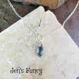 Rainbow Fluorite Necklace Sterling Silver